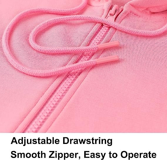 Womens Full Zip Up Hoodie with Pockets Micro Fleece Zipper Hooded